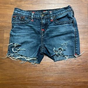 True Religion relaxed slim jean shorts.